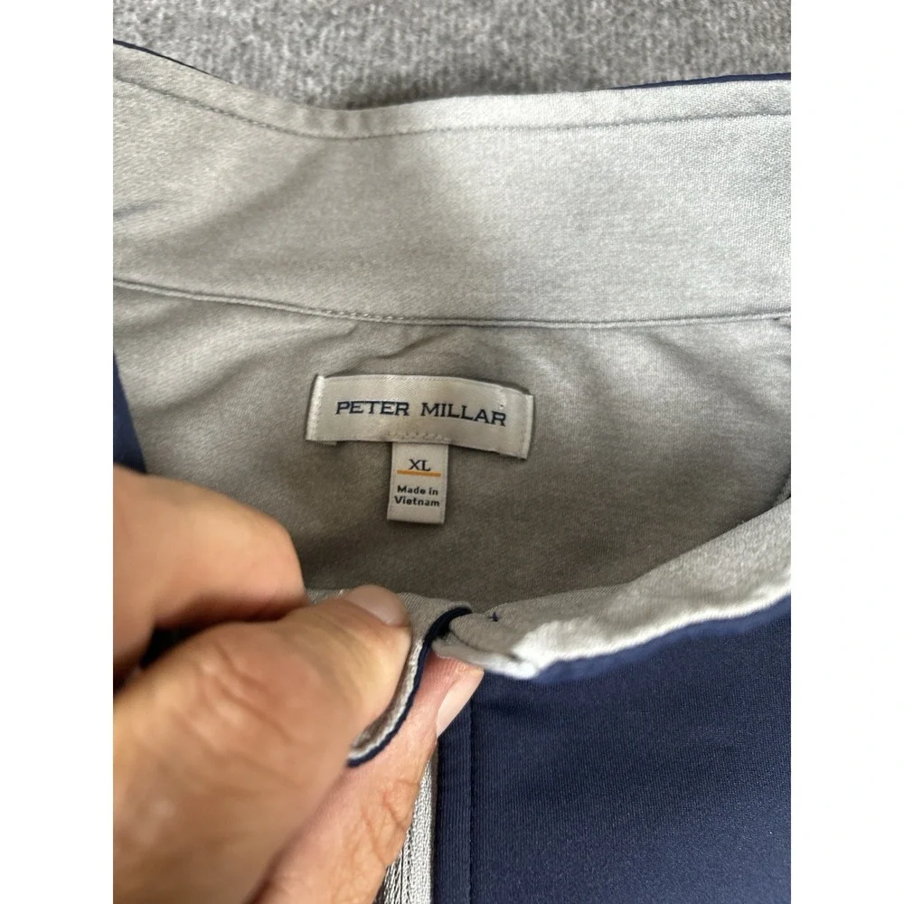 Peter Millar Pullover Men XL Blue 1/4 Zip Performance Size XL